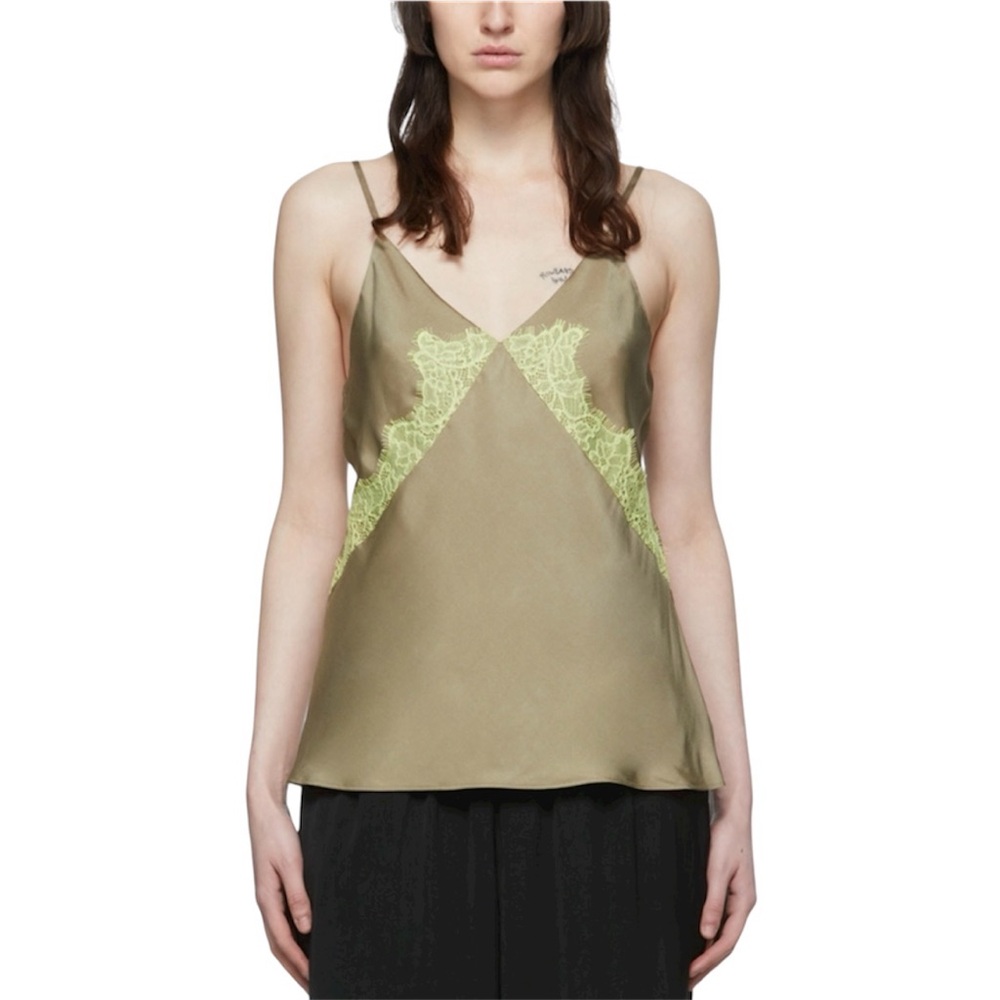 NWT rag & bone Olive Green Logan Lace Cami - Sz 8
